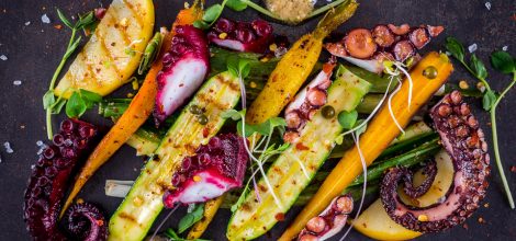 Sałatka z ośmiornicą i warzywami