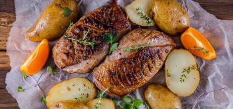 Pierś kaczki w pomarańczach i mandarynkach