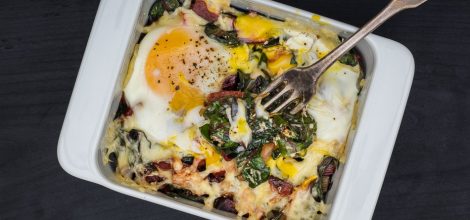 Zapiekana botwina z jajkami